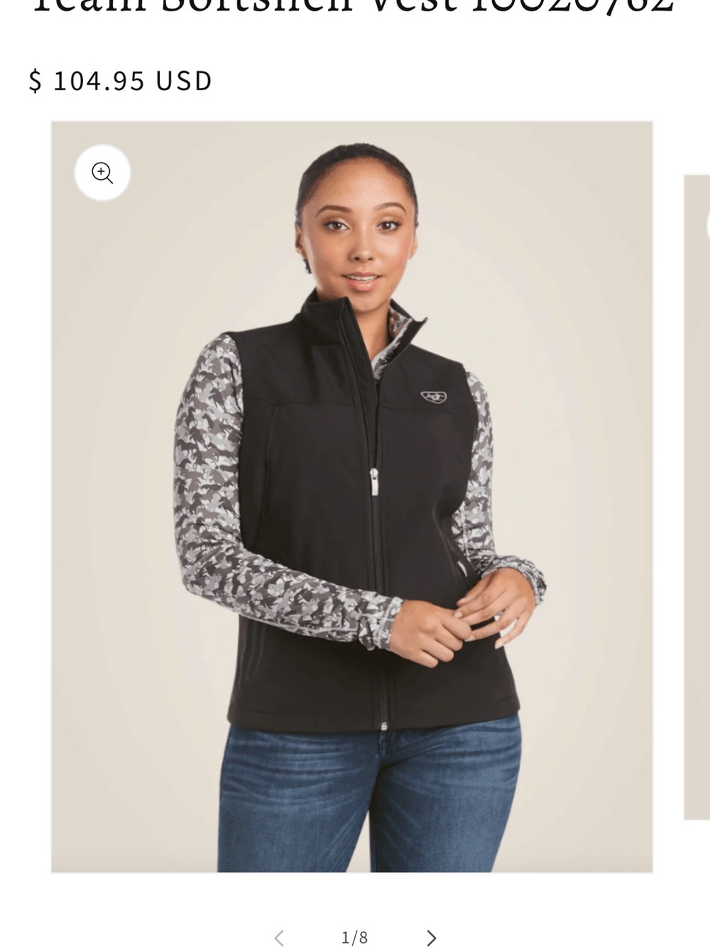 Ariat Black Softshell Zip Vest